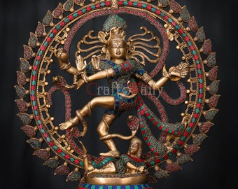 Brass Nataraj statue, 50 CM Big Nataraj Statue, Dancing Shiva statue, Nataraj for Home, Decor, Temple, Corner, Yoga Hall, Office, Gifts.