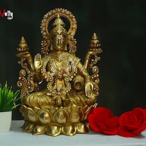 Lakshmi statue- 30CM Laxmi statue, Sitting Lakshmi Statue, Goddess of Money and Wealth, Lakshmi for Temple, corner, decor, office, Gifts.