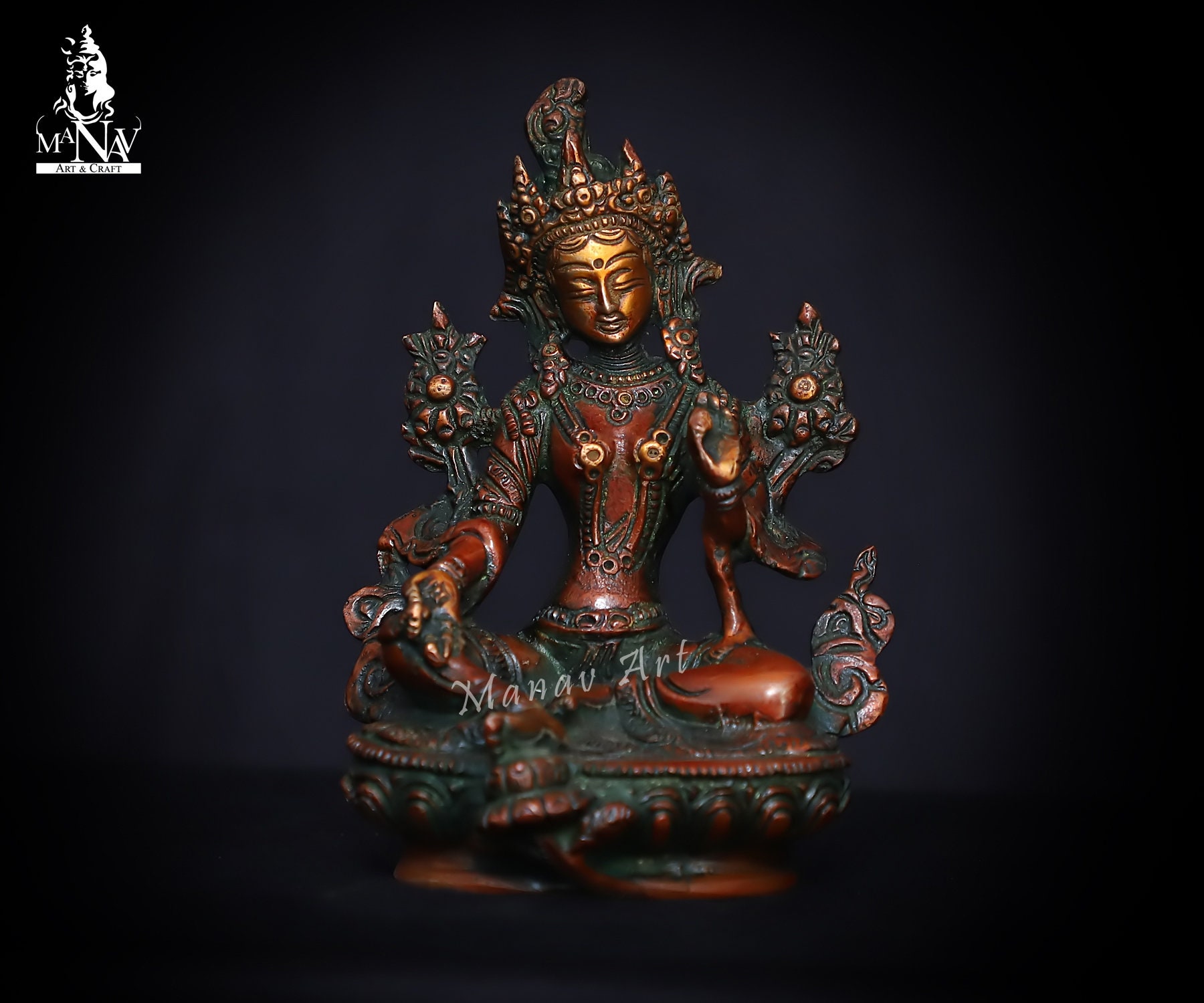 Brass Tara Statue: 15 CM Meditation Idol