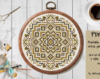 Mandala Cross Stitch Pattern 1 Instant Download Instant PDF Download