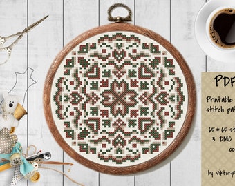 Mandala Cross Stitch Pattern 1 Instant Download Instant PDF Download