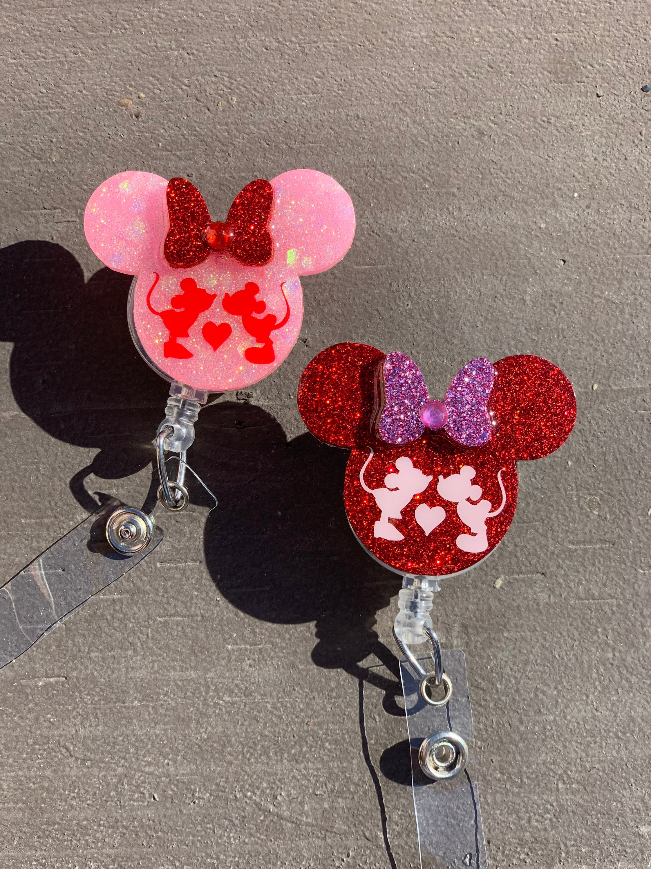 Mouse Valentines Badge Reel/ Valentines Badge Reel / ID Holder 