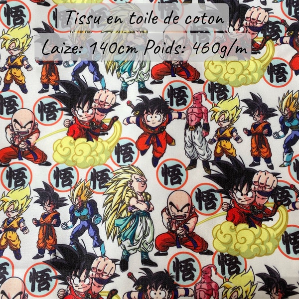 Tissu manga en toile de coton Dragon Ball  Jump Squid Game