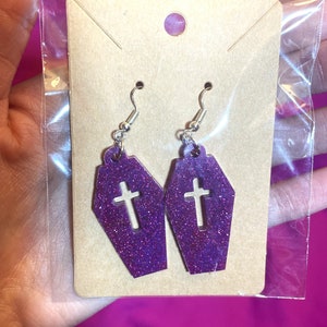 Coffin Cross Earrings
