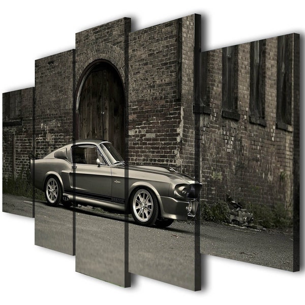 Canvas Print Ford Mustang Shelby GT 500 Eleanor 1967 Wall Art, Ford mustang shelby decor, gift for him, gift for men 1967 ford mustang print