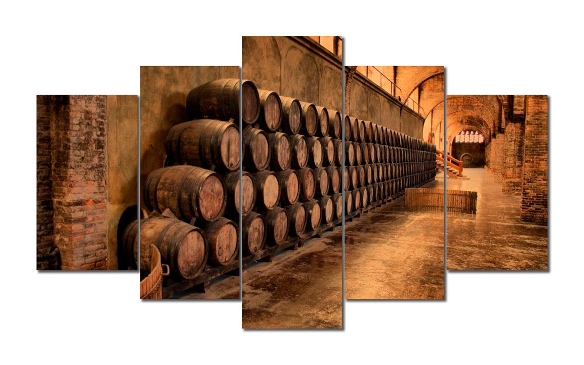 Wine Barrels Canvas Wall Art Wine Cellar Wall Art Canvas Etsy UK