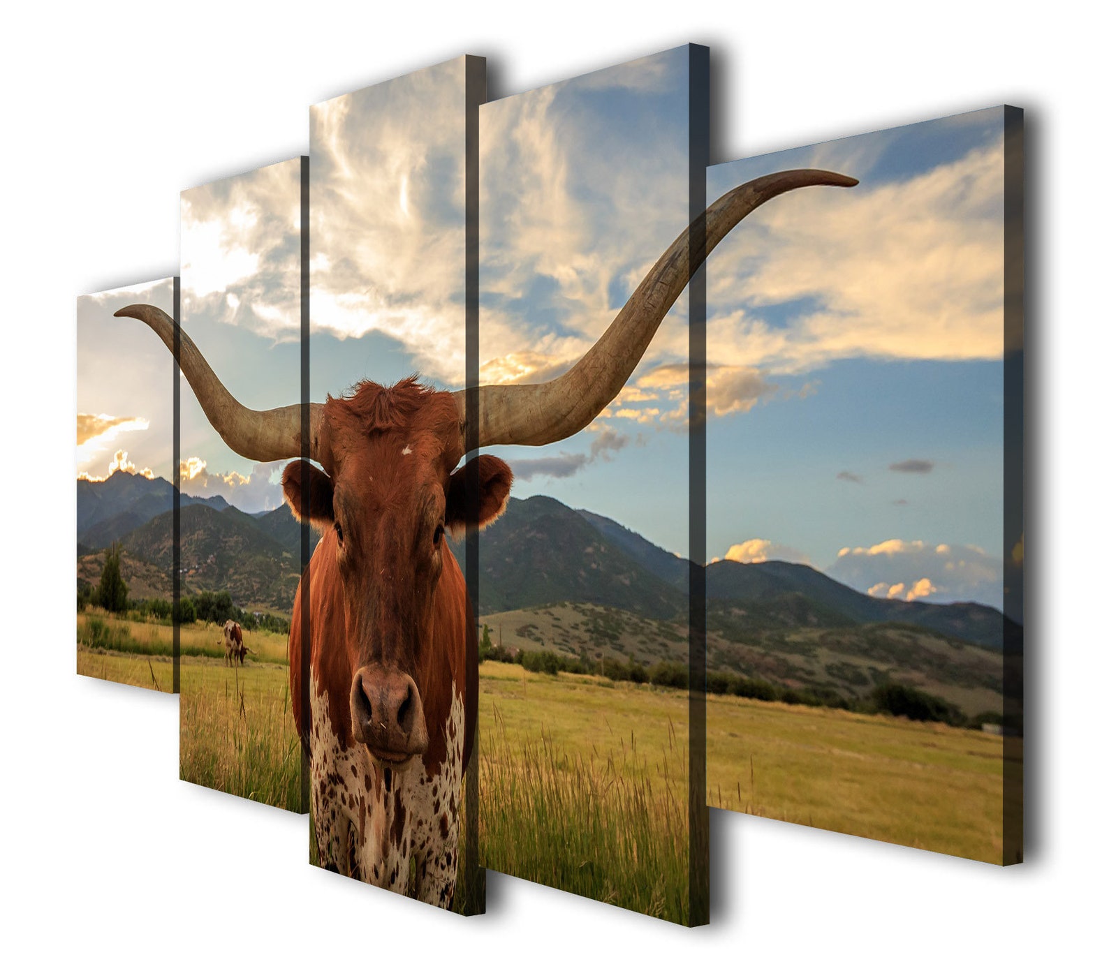 Texas Longhorn Canvas Print Longhorn Wall Art Longhorn Bull Etsy UK