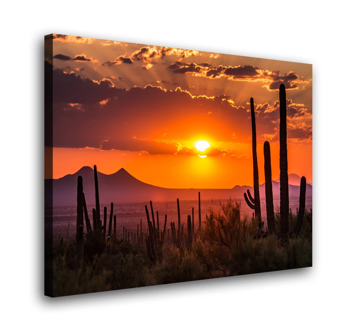 Arizona Desert Sunset Print Wall Art, Arizona Landscape Canvas Print