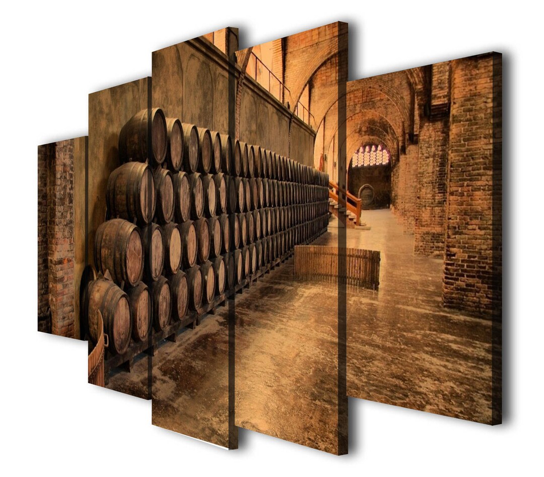 Wine Barrels Canvas Wall Art Wine Cellar Wall Art Canvas Etsy UK