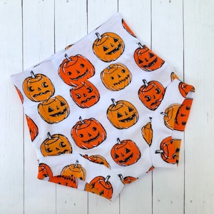 Halloween High Waisted Bummies/Halloween Bummie Shorts/Newborn Bummies/Baby Bummies/ Shorts/Unisex Shorties/Trick Or Treat Bummies/Shorties