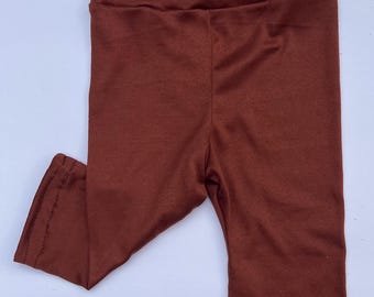 Baby Girls Brown Flare Leggings, Boho Yoga Pants