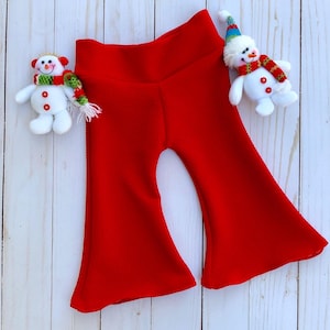 Baby Girl Red Christmas Flare Leg Pants/Baby Flare Leg Pants/Baby Red Pants/Baby Pants/Joggers/Leggings/1st. Christmas/Christmas Baby outfit