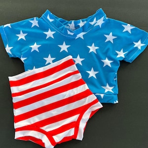 Red White and Blue Baby Bummie Outfit/4th of July Baby Outfit/Fourth of July Baby Girl Outfit/USA Bummie/ Shorts/Diaper Cover/Bloomers/Prop