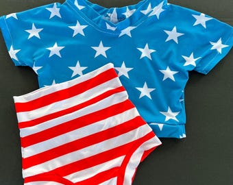 Red White and Blue Baby Bummie Outfit-4th of July Baby Outfit-Fourth of July Girl Outfit-USA-American- Patriotic Bummies-Shorts-Diaper Cover