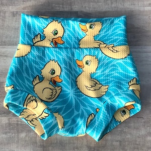Yellow Rubber Duck High Waisted Bummies/Rubber Duck Baby Bummie/Baby Bummies/Shorts/Shorties/Bummie Shorts/Girl Bummies/Boy Bummies/Bloomers