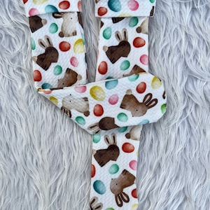 Ostersocken und Schleife Set/Ostereiersocken/Ostereiersocken/Osterhasesocken/Osterhasesocken/Osterschleife/Kindersocken