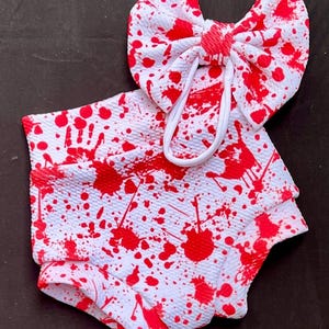 Bloody Handprint Baby Bummies/Halloween Bummies/Baby Shorts/Splatter Baby Bummies/Gender Neutral Baby Bummies/Shorts/Shorties/Diaper Cover