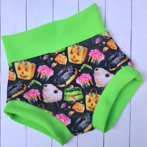 Halloween High Waisted Bummie/Halloween Bummie/Shorts/Shorties/Newborn Bummie/Baby Girl Bummie/Baby Boy Bummie/Unisex Bummie/Bloomers/Shorts