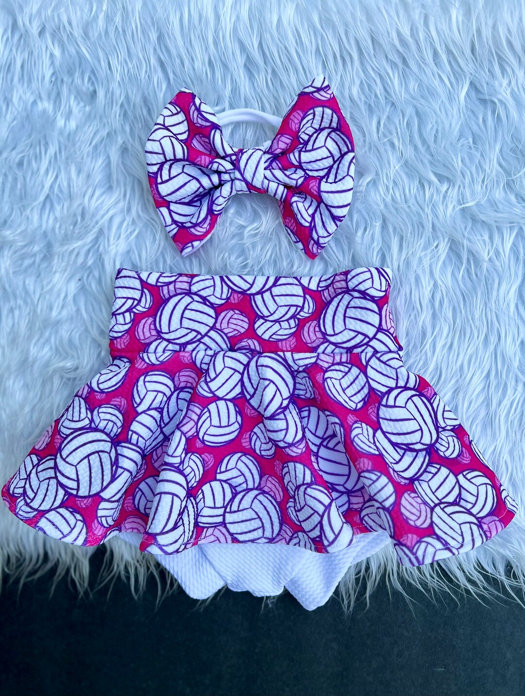 Baby Girl High Waisted Volleyball Skirted Bummie/baby Sports Bummie