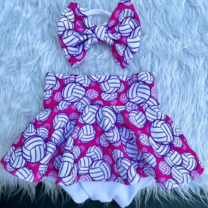 Babybummie hoog getailleerde volleybal rok/baby sport bummie/volleybal speldag/bummies/bummie shorts/shorts/luierhoes/bloeiers