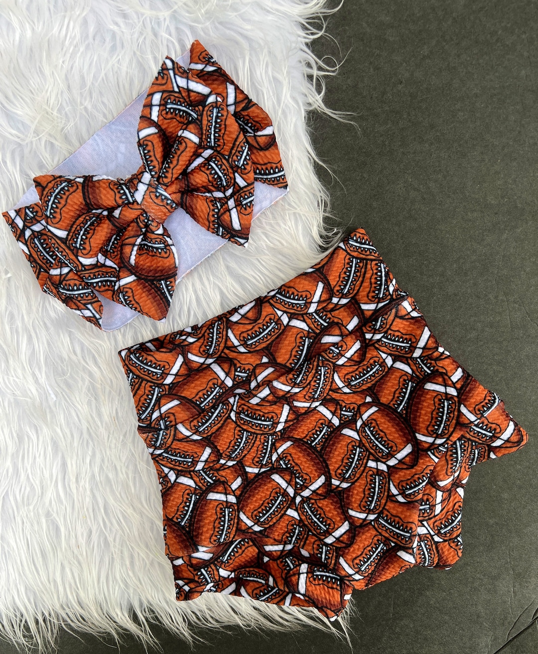 Football High Waisted Baby Girl Bummies/ Girl Football Outfit/boy