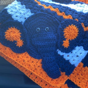 Gehäkelte Babydecke - Baby Decke - Handgemachte Babydecke - Elefant Babydecke - Gehäkelte Babydecke - Baby Elefant