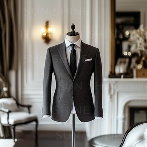 Dark GREY 2-Piece Men&#39;s Suit-Tailored Modern Elegance for Business & Events, Best For Men&#39;s, Groom and Groomsmen Suit For Wedding and party
