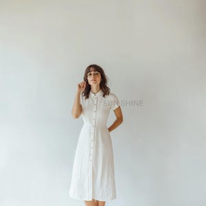 White Linen dress, Wrap linen dress, Linen dress, Romantic dress, Short linen dress, Maternity dress, linen dress, Women linen dress
