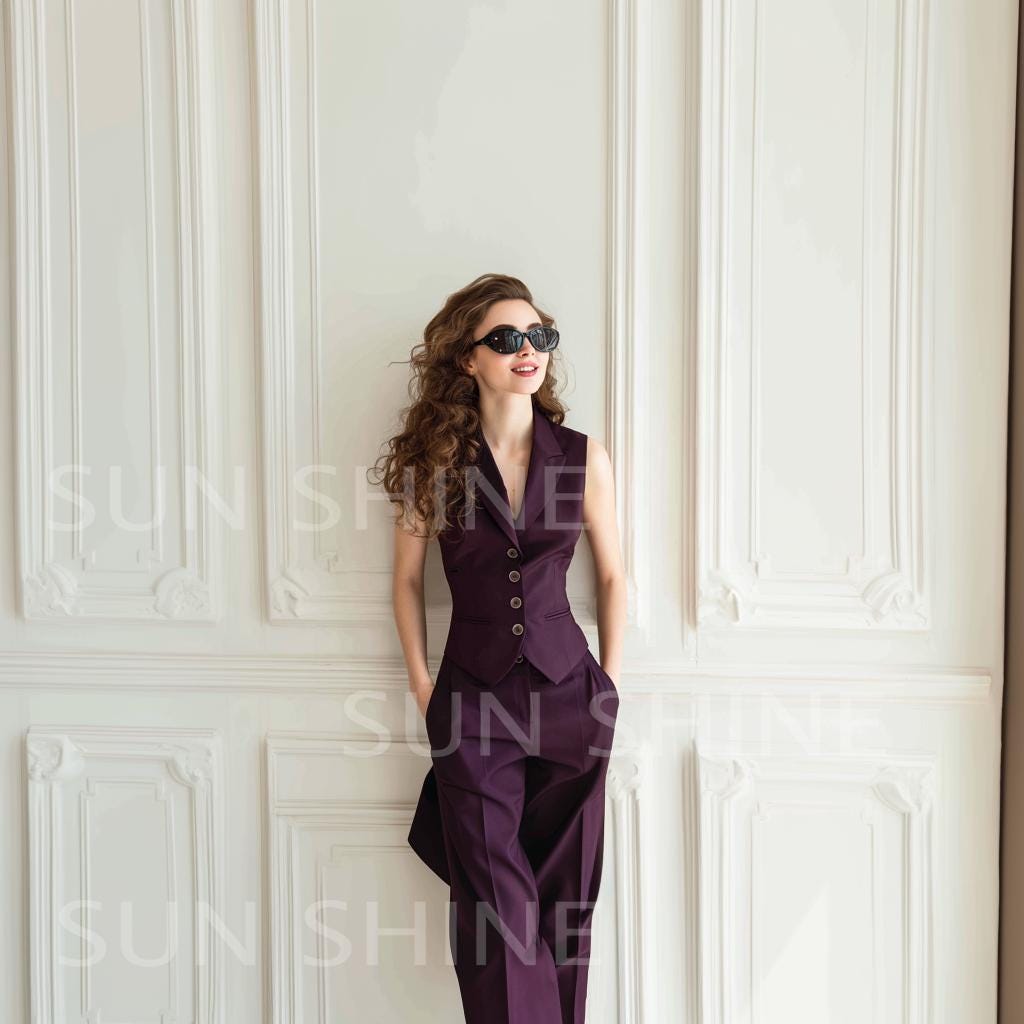 purple vest dress Purple Linen Dress
