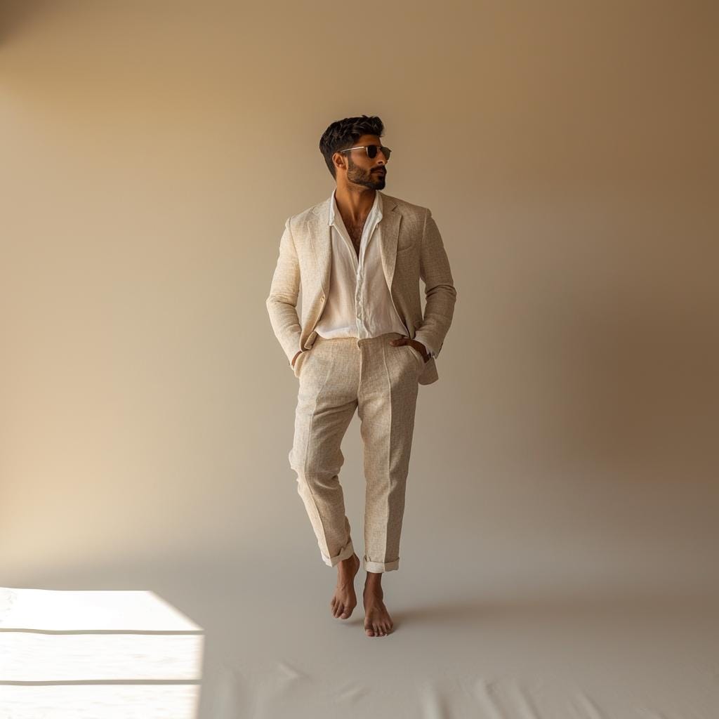 Beige Suit, Men Linen Suit, 2 Piece Wedding Groom Linen Suit, Groomsmen Linen Suit, Summer Linen Suit, Classic Linen Suit Men, Beige Suit