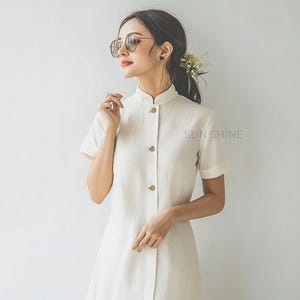 Royal White Linen dress, Wrap linen dress, Linen dress, Romantic dress, Short linen dress, Maternity dress, linen dress, Women dress