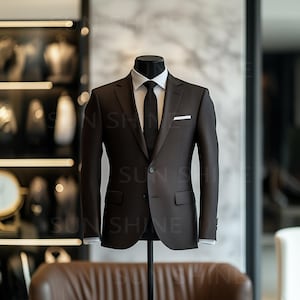 Dunkelbrauner 2-teiliger Herrenanzug Moderne Eleganz für Business & Events, Am besten für Herren, Bräutigam und Trauzeugen Anzug für Hochzeit und Party