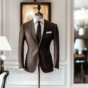 BROWN 2-teiliger Herrenanzug Moderne Eleganz für Business & Events, Am besten für Herren, Bräutigam und Trauzeugen Anzug für Hochzeit und Party