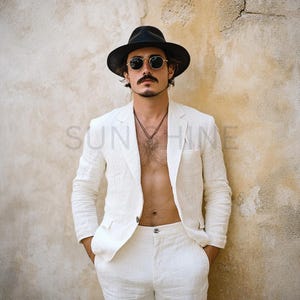 Classic WHITE Suit, Men Linen Suit, 2 Piece Wedding Linen Suit, Groomsmen Linen Suit, Summer Linen Suit, Classic Linen Suit Men, white Suit