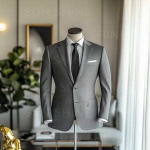 Prime GREY 2-Piece Men&#39;s Suit-Tailored Modern Elegance for Business & Events, Best For Men&#39;s, Groom and Groomsmen Suit For Wedding and party