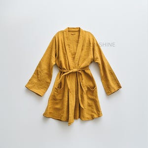 Luxury Linen Bathrobe, Comfortable Gauze Women Long Kimono Robe, Lightweight and Comfort Thin Stylish Loungewear, Best Gift for Girl & Women