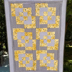 Yellow & Black Squares Quilt