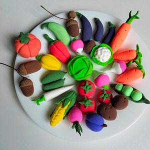 Vegetables set Play food for toddler Play kitchen, role-playing game  Kitchen toys, Baby foot set, Play food set, play food Montessori 28 pc