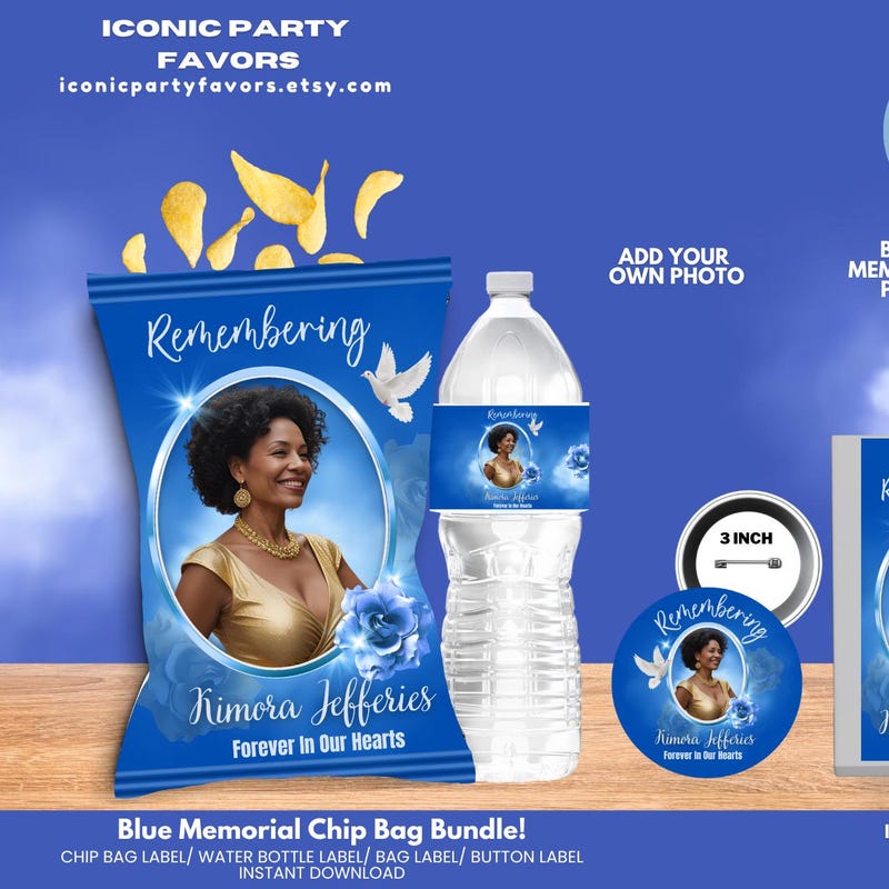 Memorial Chip Bags Blue Etsy