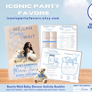 On Cloud 9 Baby Shower Activity Booklet: 12 Pages (Edit in Canva)