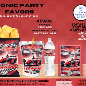 Race Car Chip Bag Bundle/ Cars Party Favors Chip Bags/ Race Car Party Favor Bundle