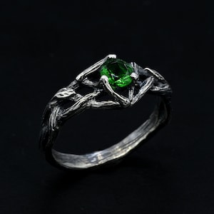 Unique twig ring, Sterling silver branch engagement ring, Vintage style engagment ring, Nature inspired ring,