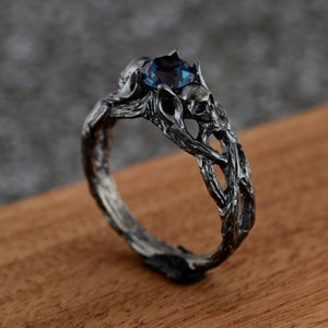 Wedding Ring, Viking Ring For Women, Promise Ring For Her With Detailed Leaves And Tree, Witch Ring