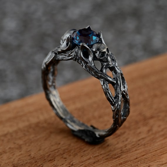 Wedding Ring Viking Promise Ring: Tree of Life and Leaf Motifs