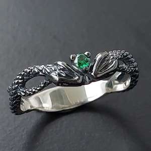 Exclusive Intertwined Serpent Ring - Engagement Ring - Sterling Silver Engagement Ring - Ring of Nature - Engagement Ring