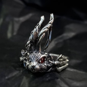 Silver Bunny Ring - Sterling Silver Rabbit Ring - Rabbit Lover Gift - Rabbit Ring