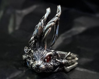 Silver Bunny Ring - Sterling Silver Rabbit Ring - Rabbit Lover Gift - Rabbit Ring