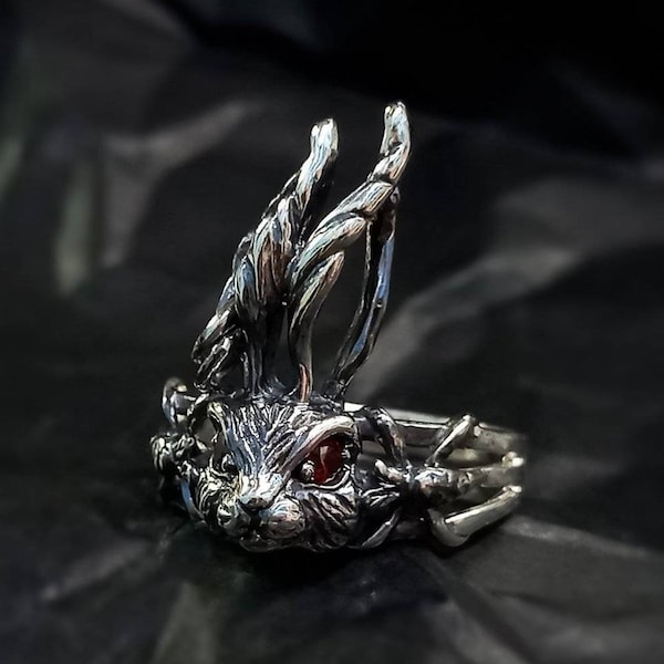 Silver Bunny Ring - Sterling Silver Rabbit Ring - Rabbit Lover Gift - Rabbit Ring