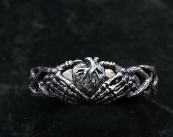 Celtic Sterling Silver Ring, Claddagh Jewellers, Celtic Engagement Promise Crown Ring Irish Traditional, Claddagh ring