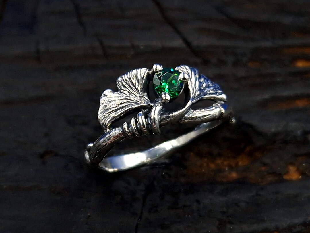 Ginkgo Ring, Bohemian Ring, Boho Ring, Ginkgo Leaf Ring, Ginkgo Biloba